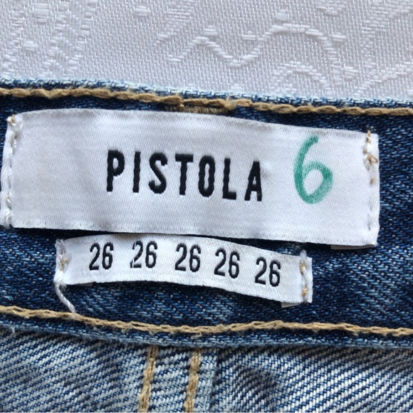 Pistola Jeans Denim Shorts Women’s Size 26 Blue Ripped Distressed Metal Chain - Picture 6 of 16